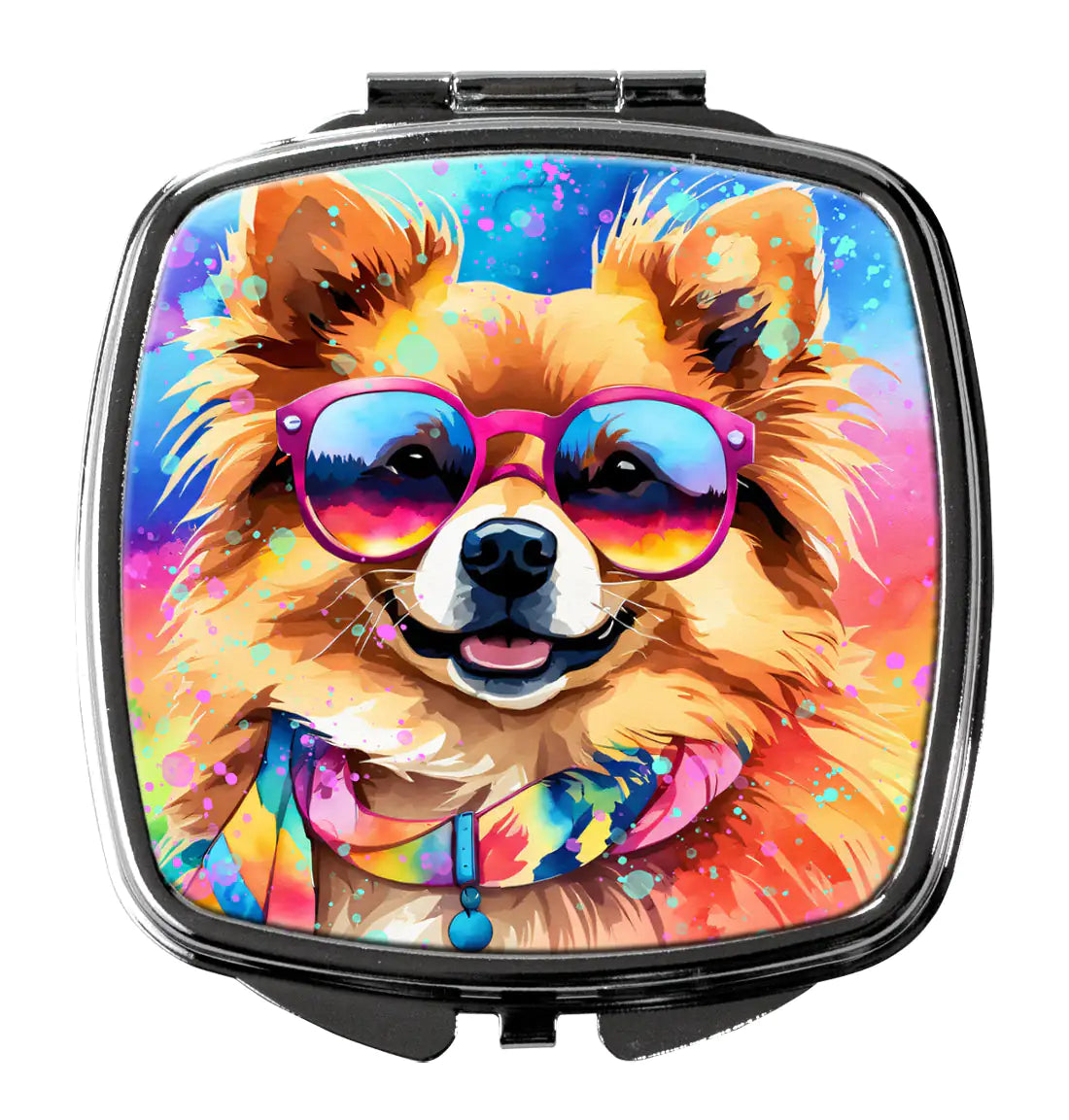 Pomeranian Hippie Dawg Compact Mirror