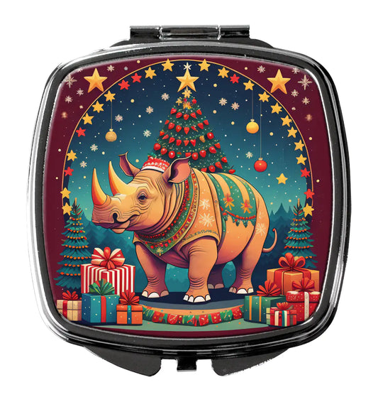 Rhinoceros Christmas Compact Mirror
