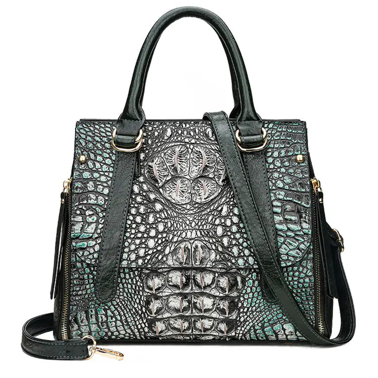 Crocodile Pattern Women's Fashion Handbag and Shoulder Bag