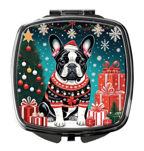 French Bulldog Christmas Compact Mirror