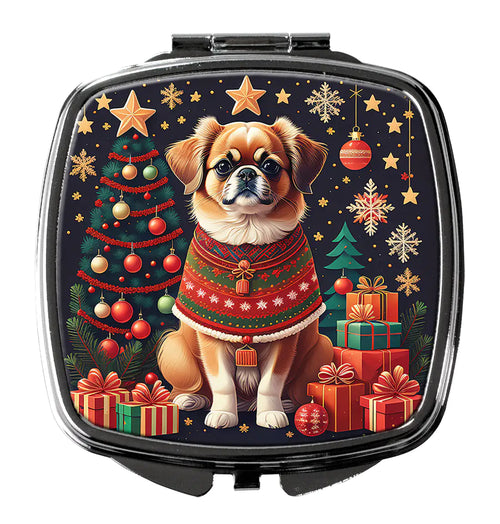 Tibetan Spaniel Christmas Compact Mirror
