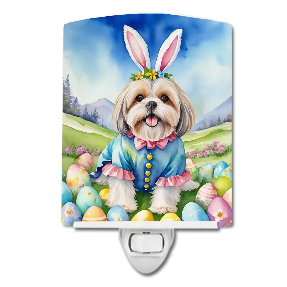 Lhasa Apso Easter Egg Hunt Ceramic Night Light