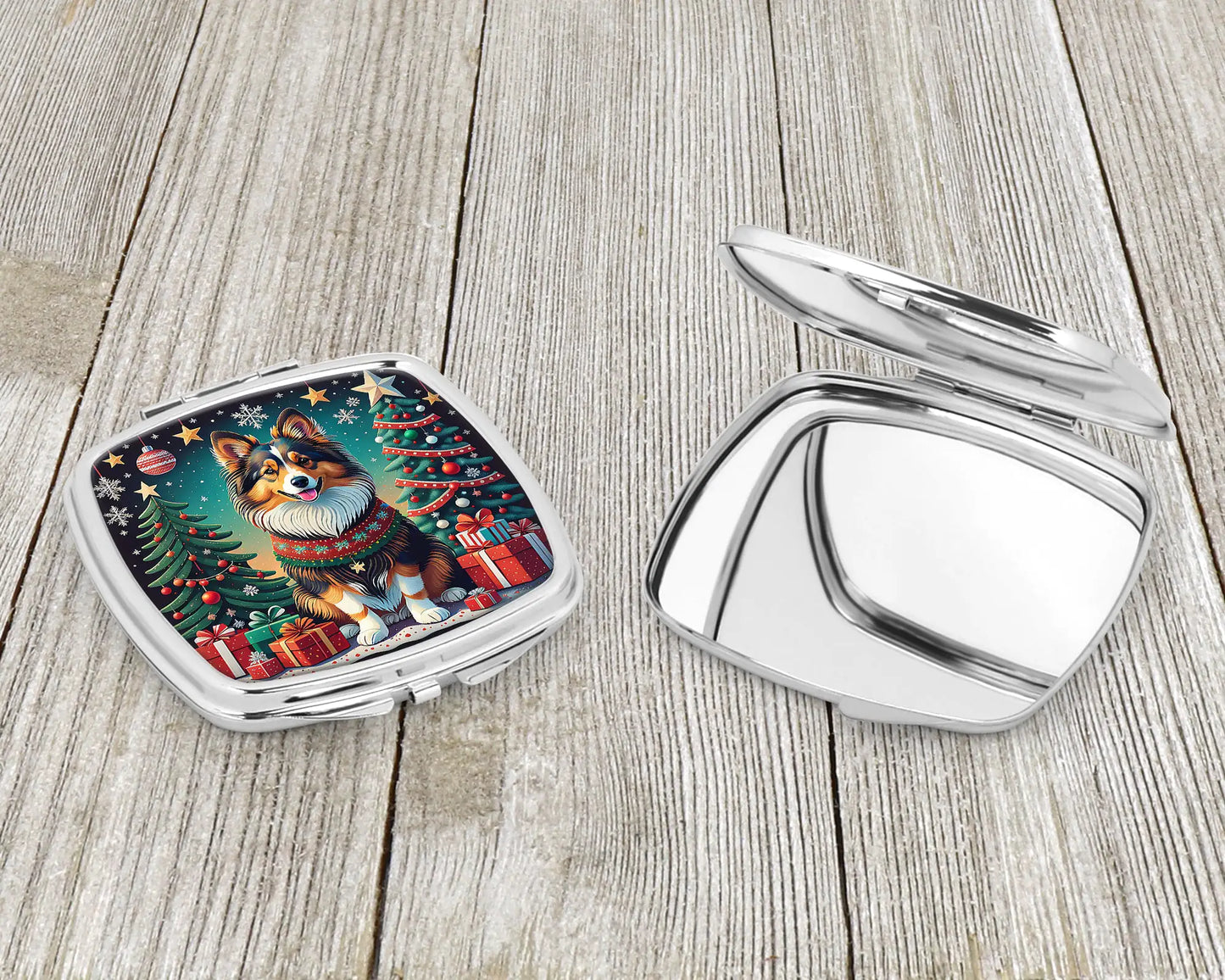 Sheltie Christmas Compact Mirror