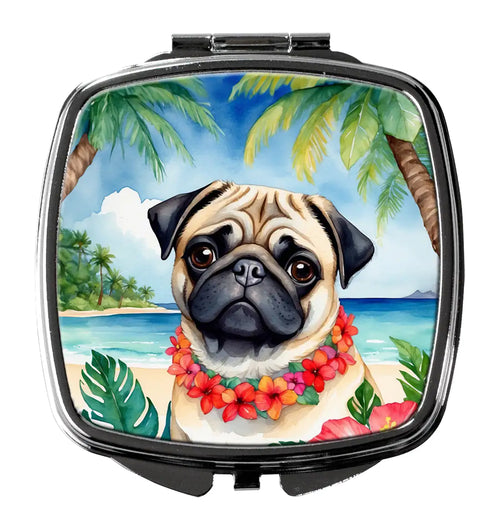 Pug Luau Compact Mirror