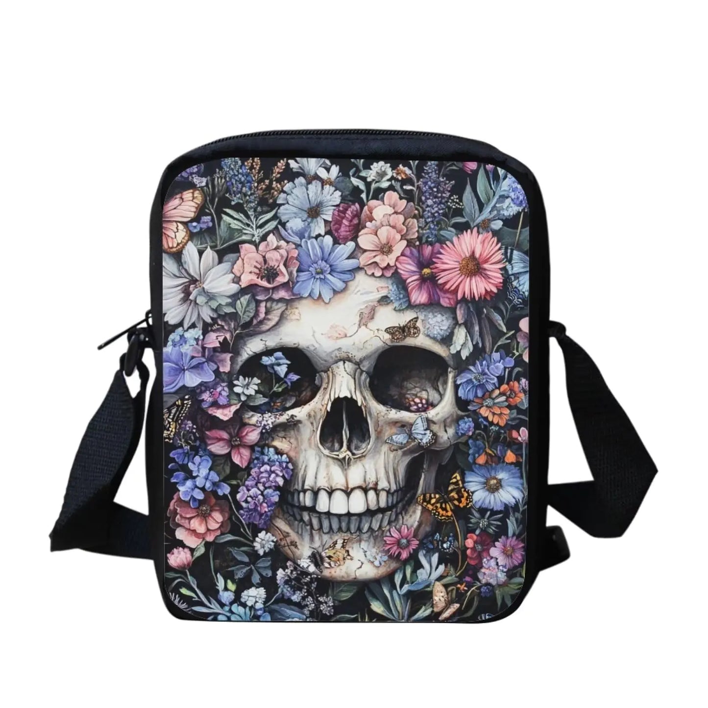 Snilety Flower Skeleton Small Crossbody Bags for Women Purse Cellphone Messenger with Adjustable Strap Shoulder Handbags Mini Travel Bag