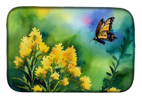 Kentucky Goldenrod in Watercolor Dish Drying Mat