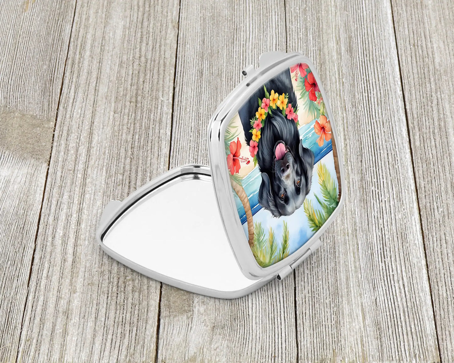 Flat-Coated Retriever Luau Compact Mirror