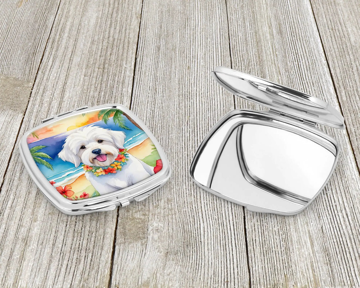 Coton de Tulear Luau Compact Mirror