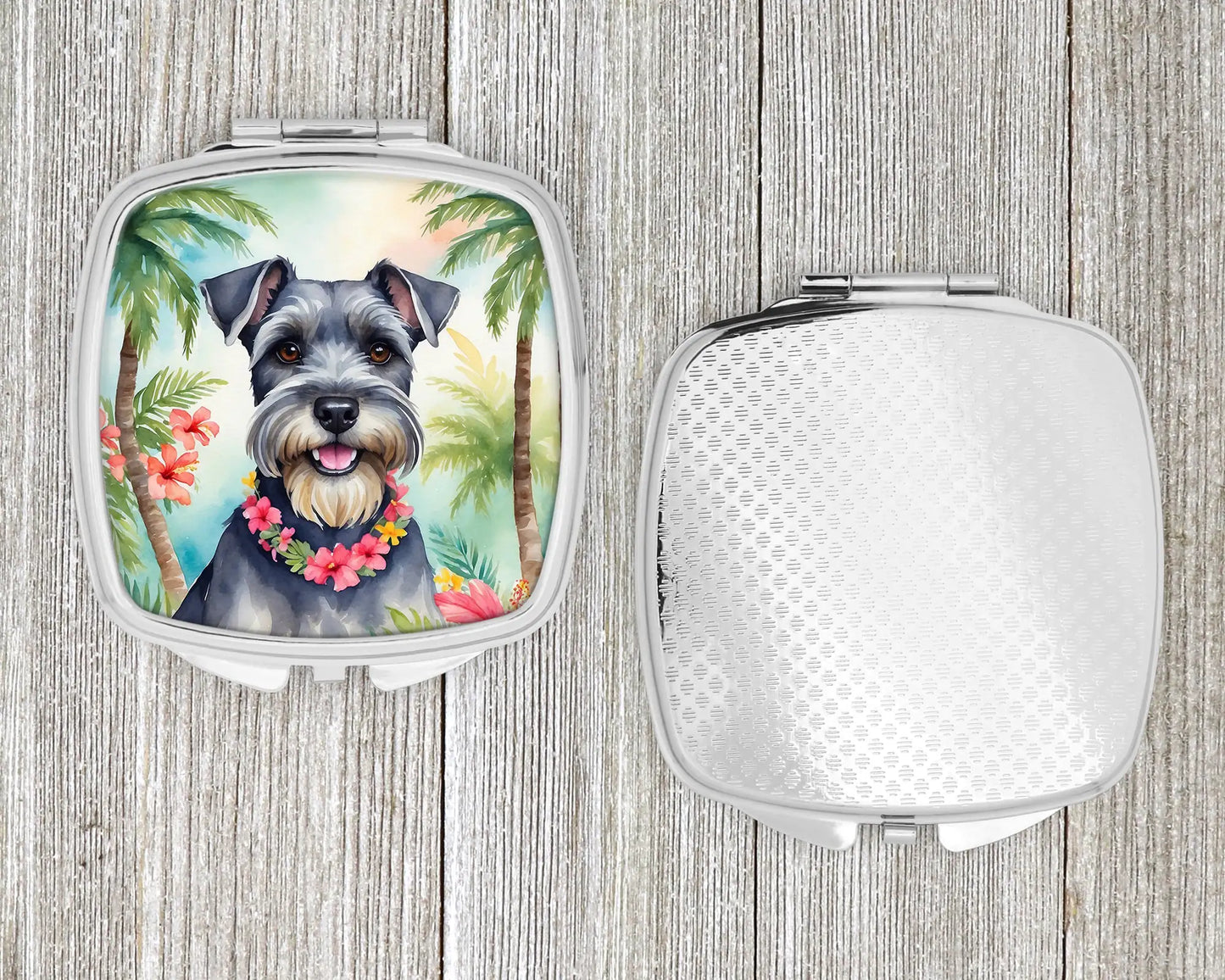 Schnauzer Luau Compact Mirror