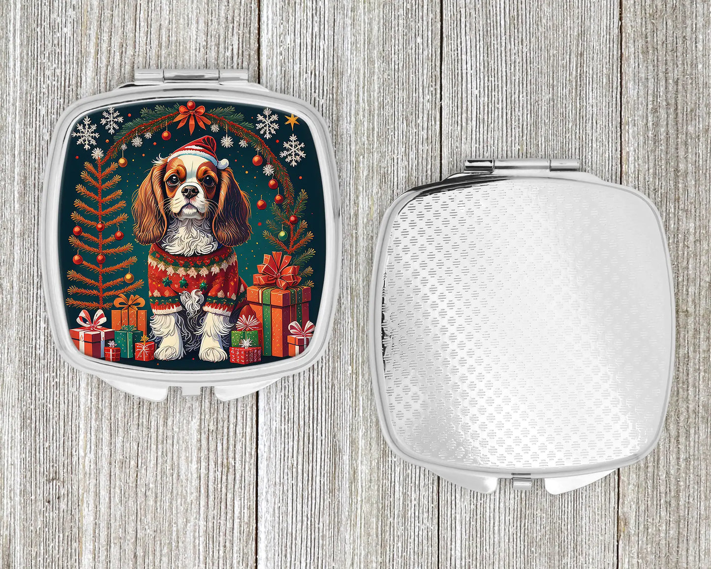 Cavalier King Charles Spaniel Christmas Compact Mirror