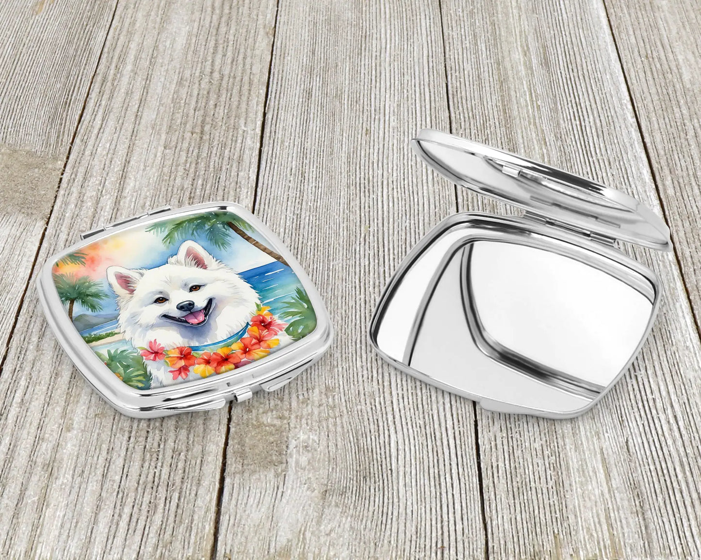 American Eskimo Luau Compact Mirror