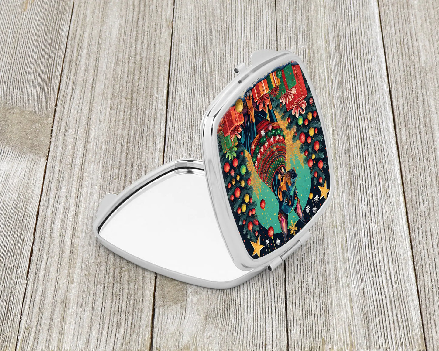 Doberman Pinscher Christmas Compact Mirror