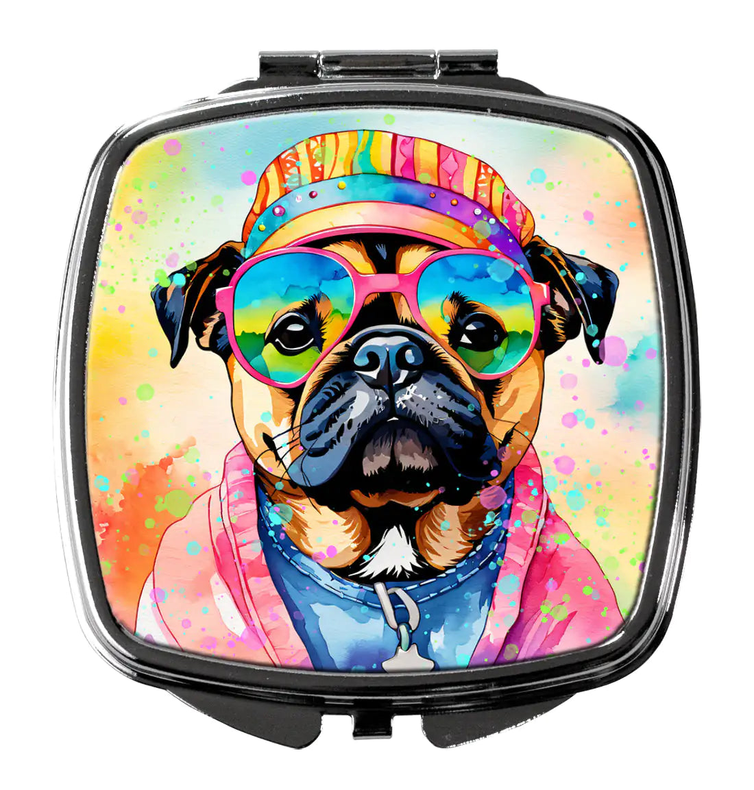 Pug Hippie Dawg Compact Mirror