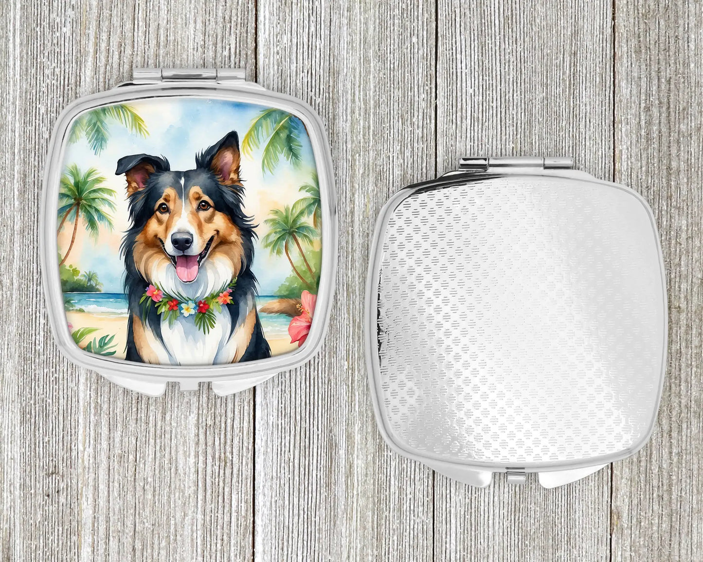 Collie Luau Compact Mirror