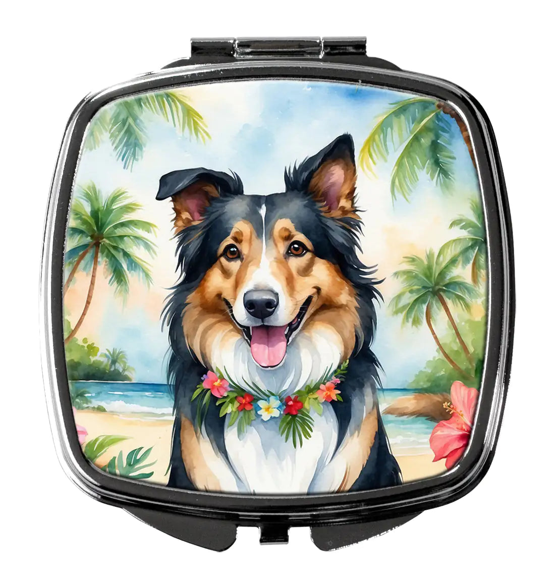 Collie Luau Compact Mirror