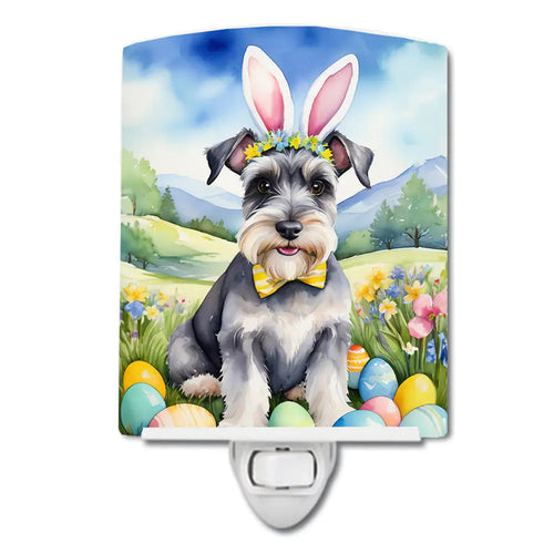 Schnauzer Easter Egg Hunt Ceramic Night Light