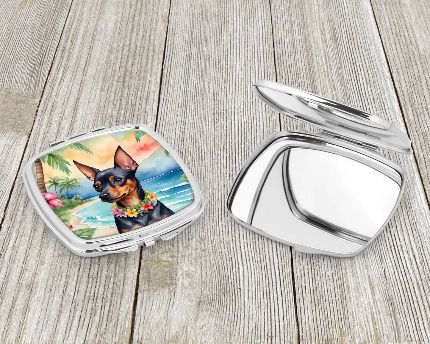 Miniature Pinscher Luau Compact Mirror