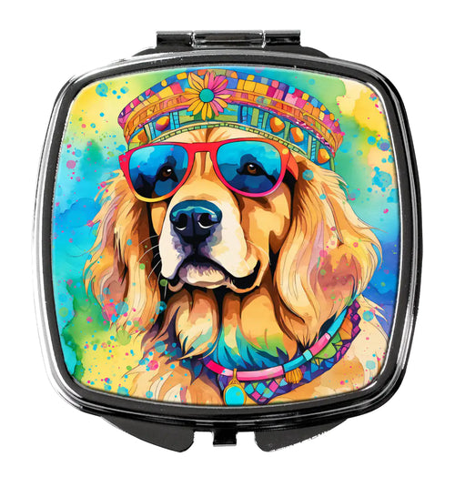 Golden Retriever Hippie Dawg Compact Mirror