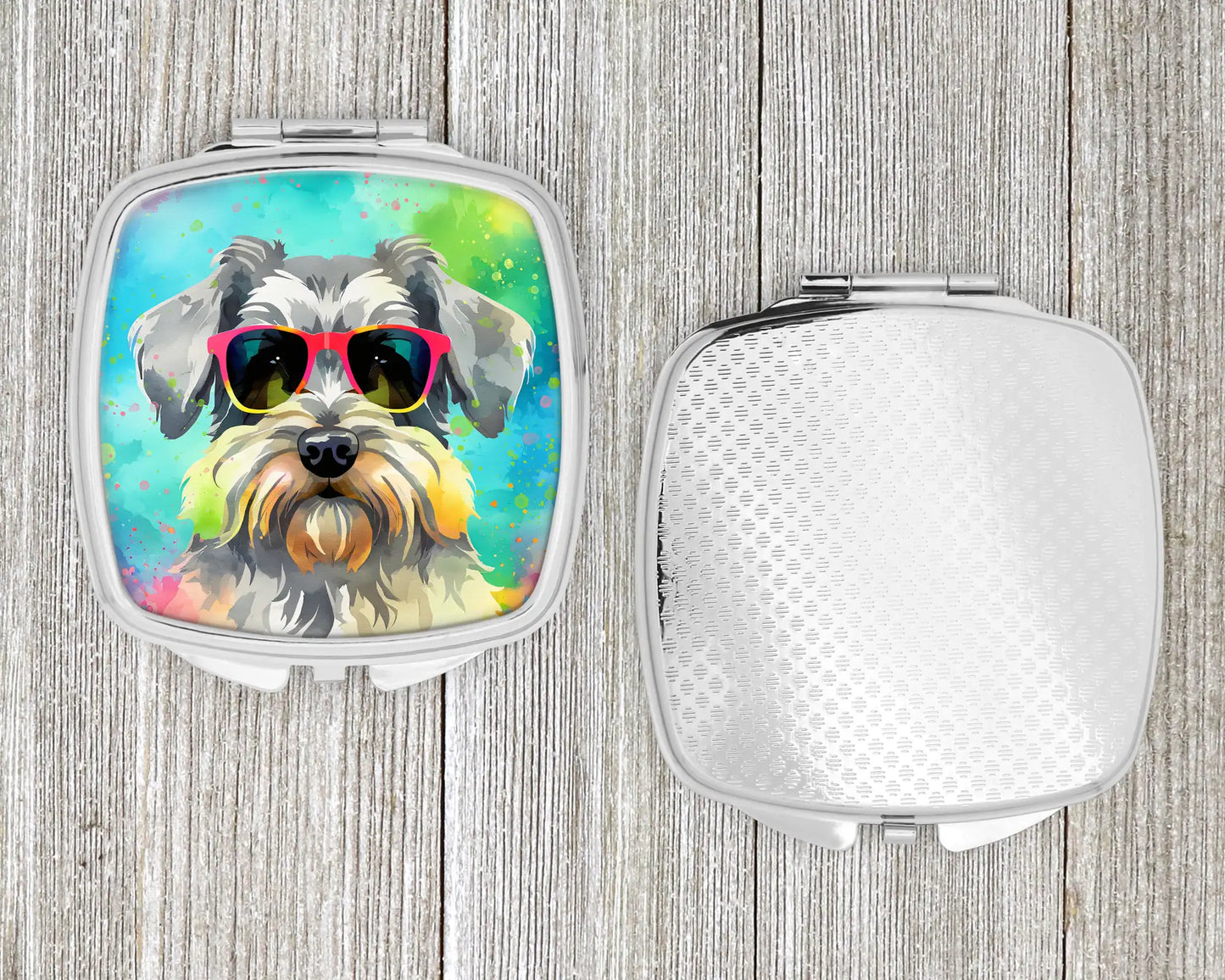 Schnauzer Hippie Dawg Compact Mirror