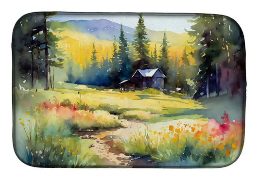 Montana Bitterroot in Watercolor Dish Drying Mat