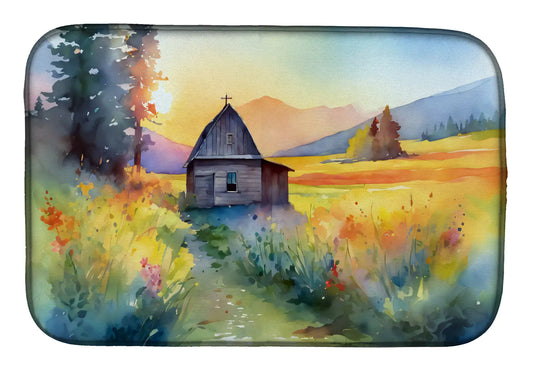 Montana Bitterroot in Watercolor Dish Drying Mat