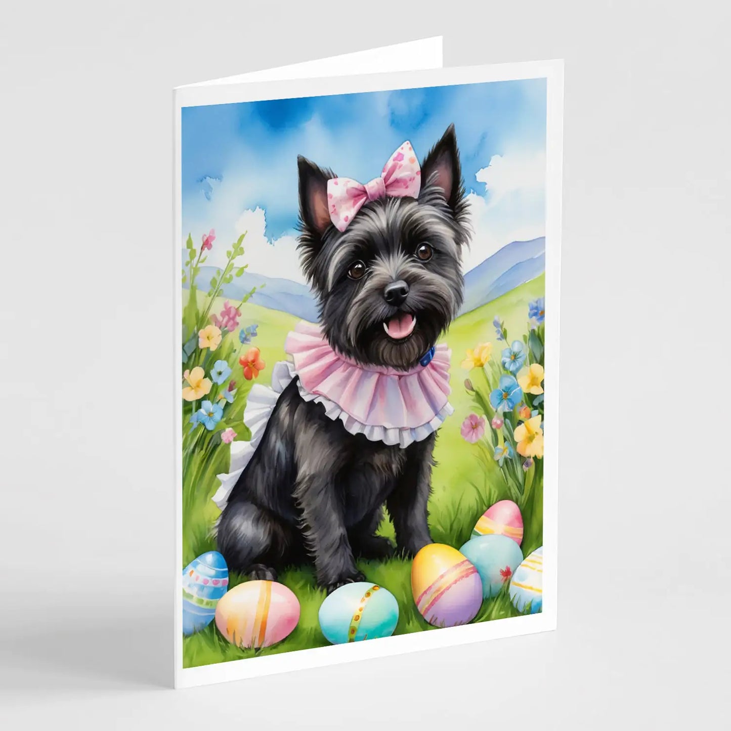 Cairn Terrier Easter Egg Hunt Greeting Cards Pack of 8