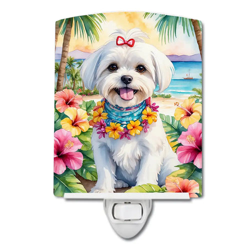 Maltese Luau Ceramic Night Light