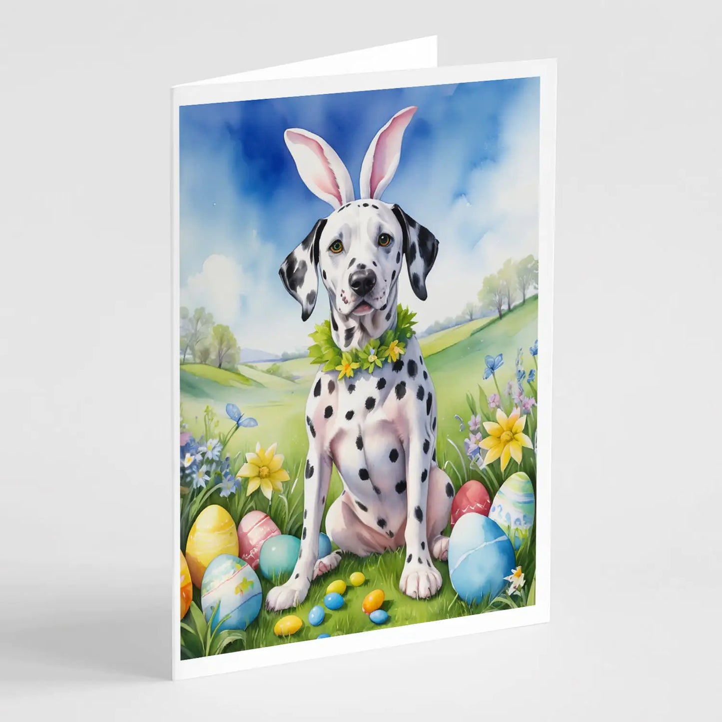 Dalmatian Easter Egg Hunt Greeting Cards Pack of 8