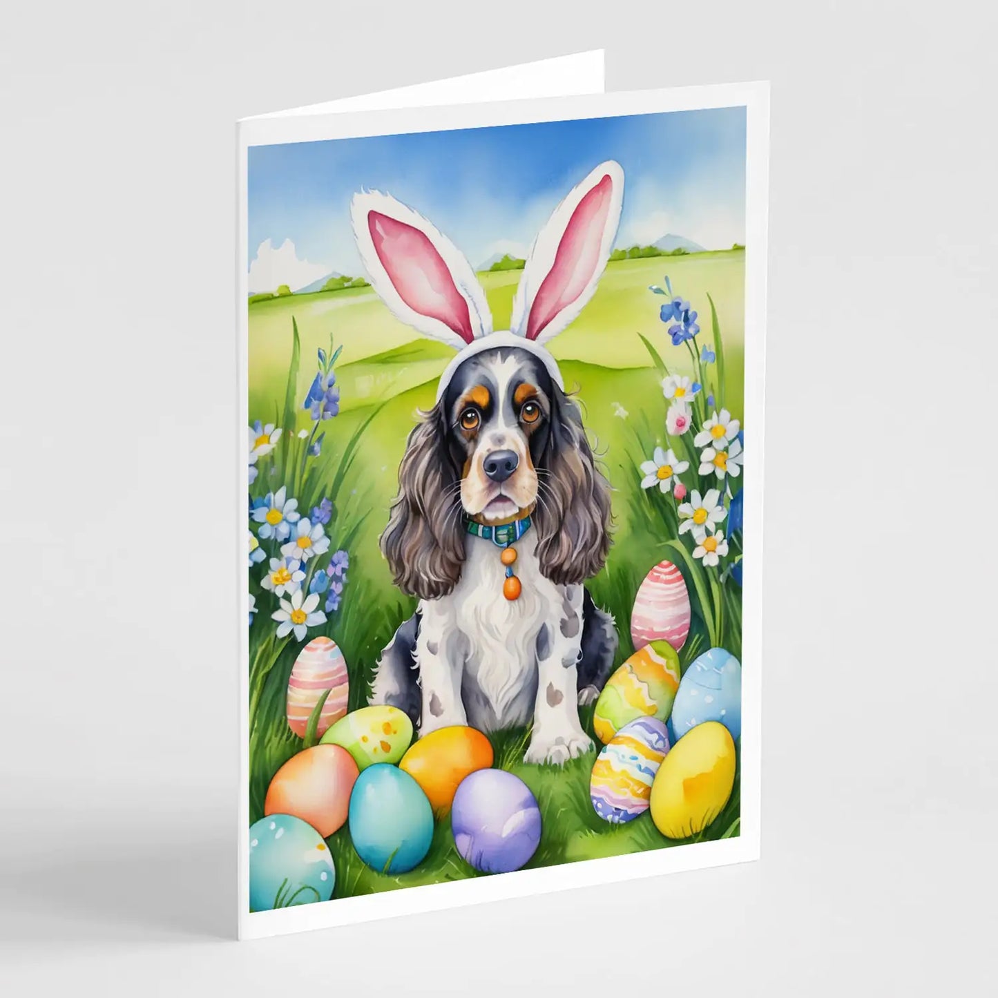 Cocker Spaniel Easter Egg Hunt Greeting Cards Pack of 8