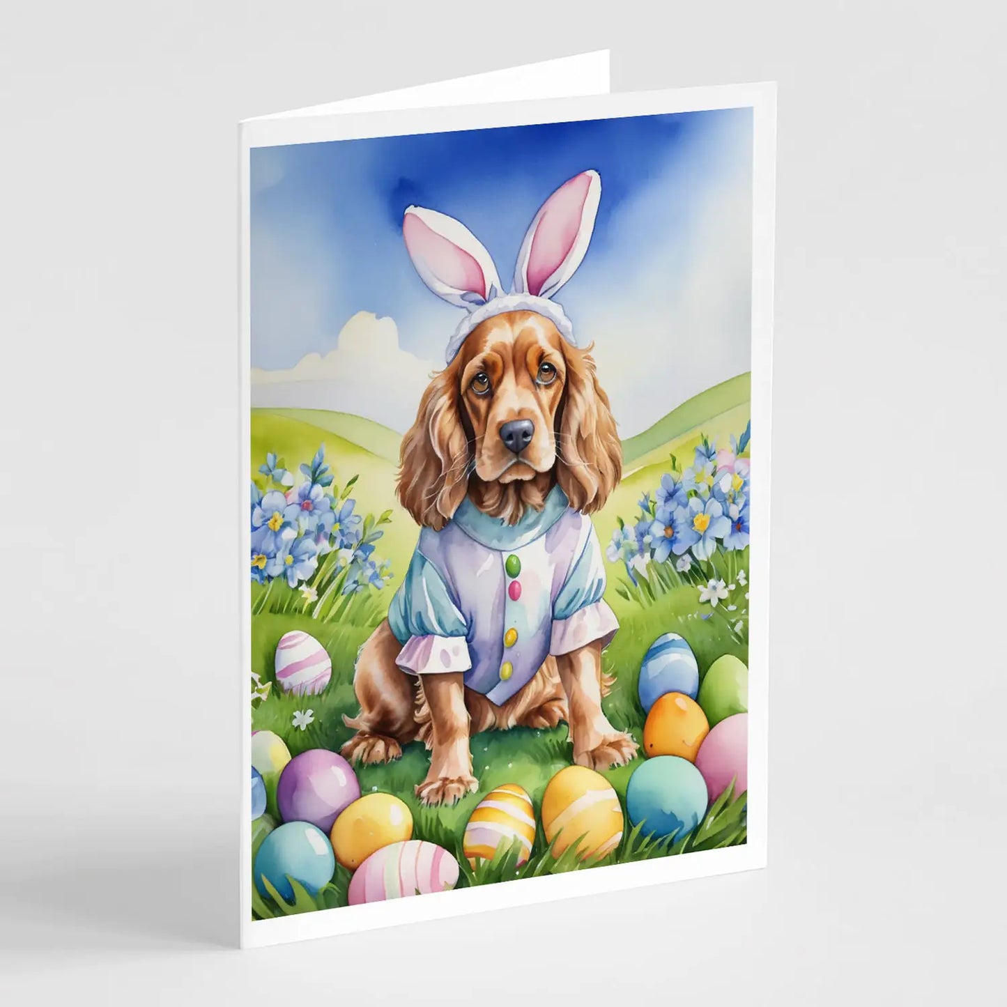 Cocker Spaniel Easter Egg Hunt Greeting Cards Pack of 8