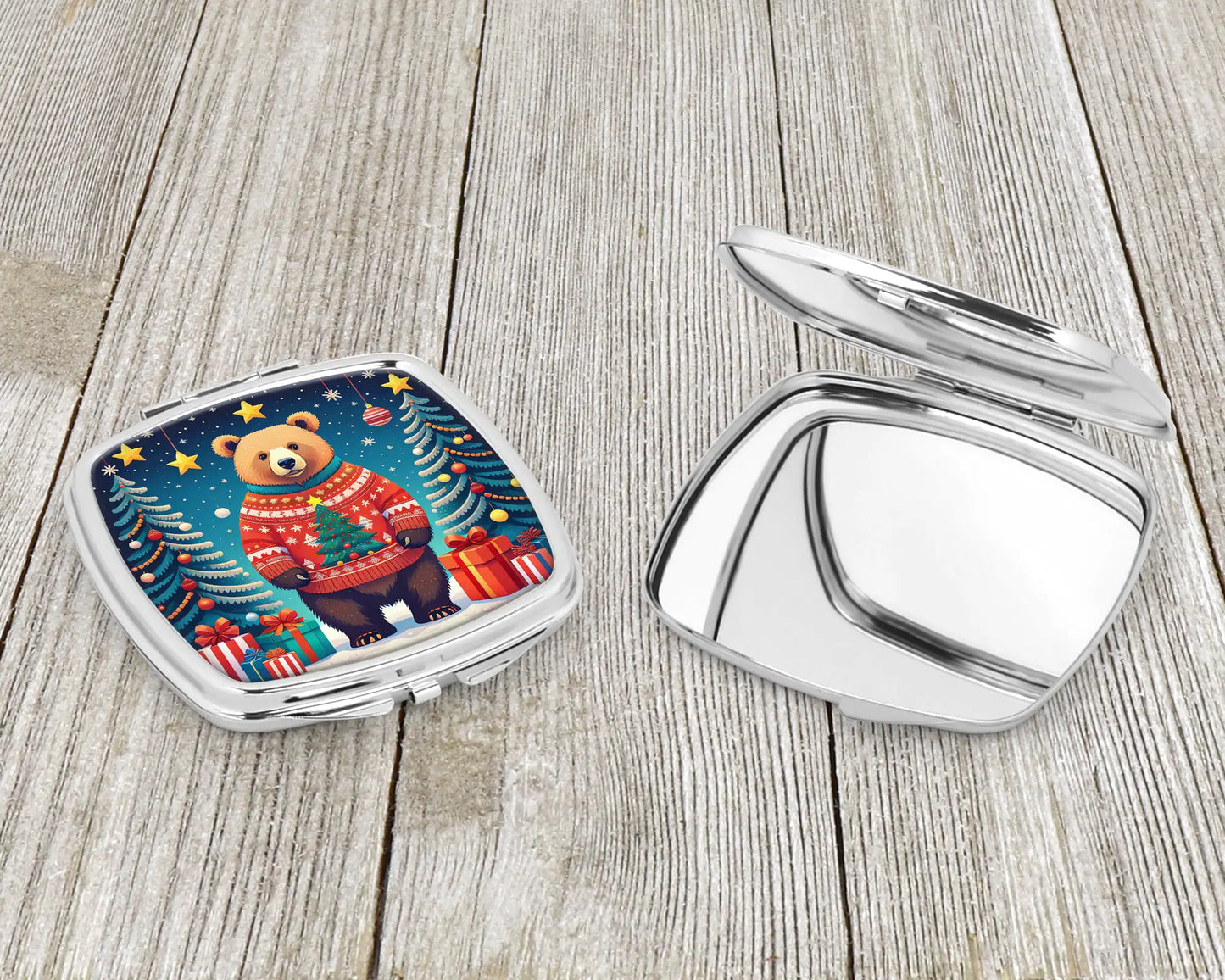 Bear Christmas Compact Mirror