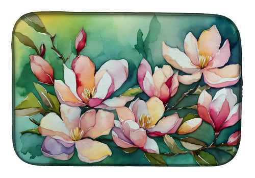Louisiana Magnolias in Watercolor Dish Drying Mat