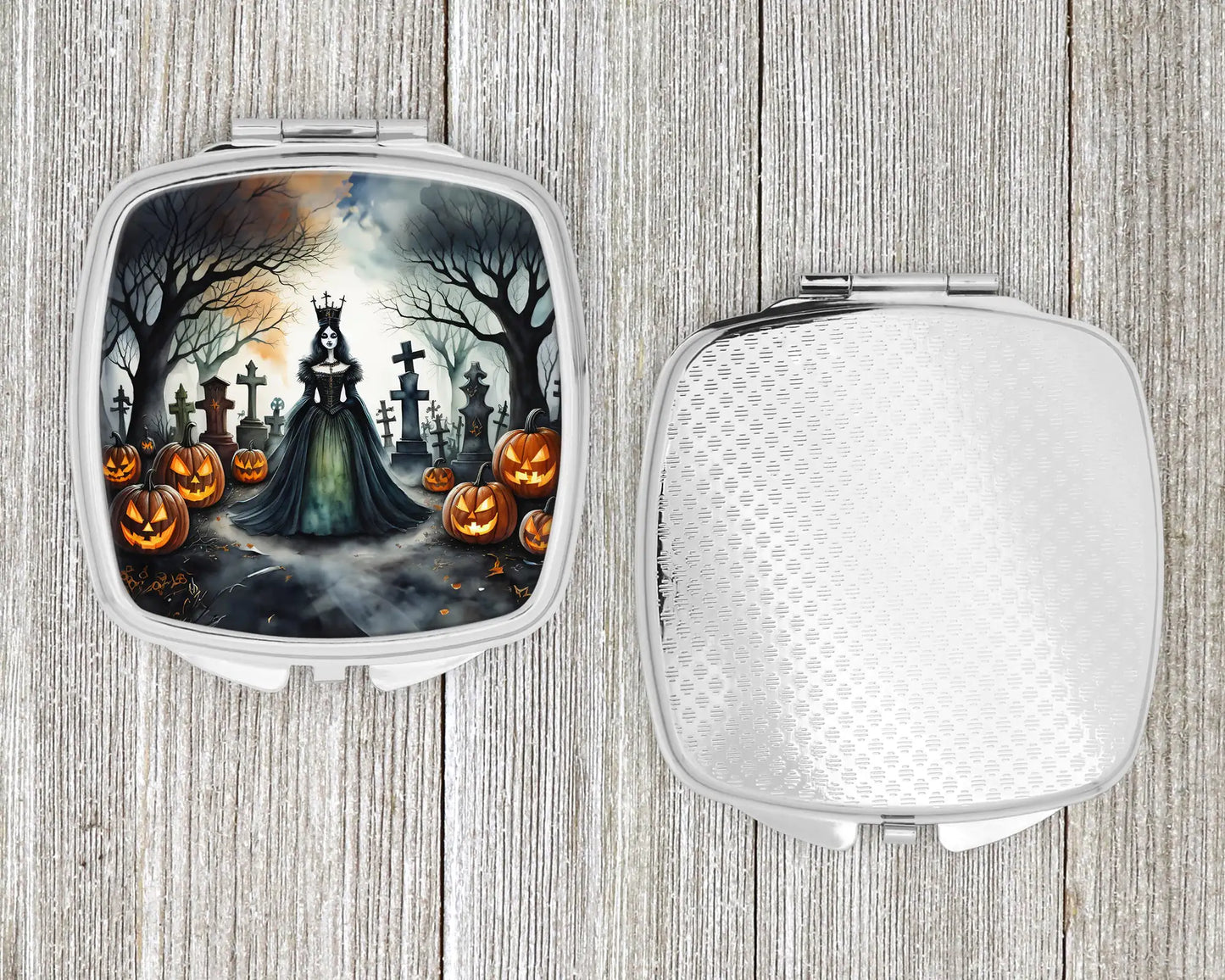 Evil Queen Spooky Halloween Compact Mirror