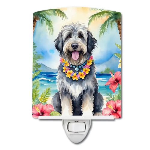Bergamasco Sheepdog Luau Ceramic Night Light