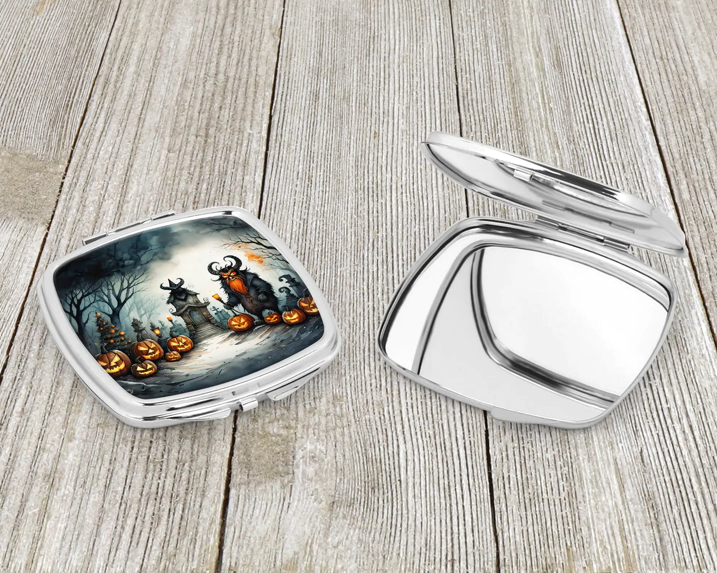 Krampus The Christmas Demon Spooky Halloween Compact Mirror