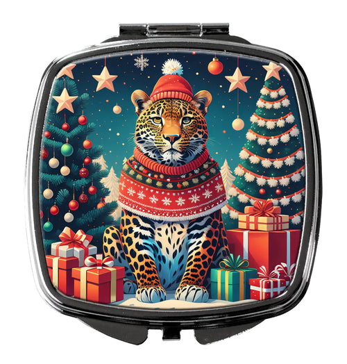 Leopard Christmas Compact Mirror