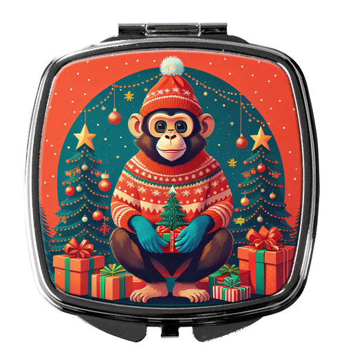 Monkey Christmas Compact Mirror