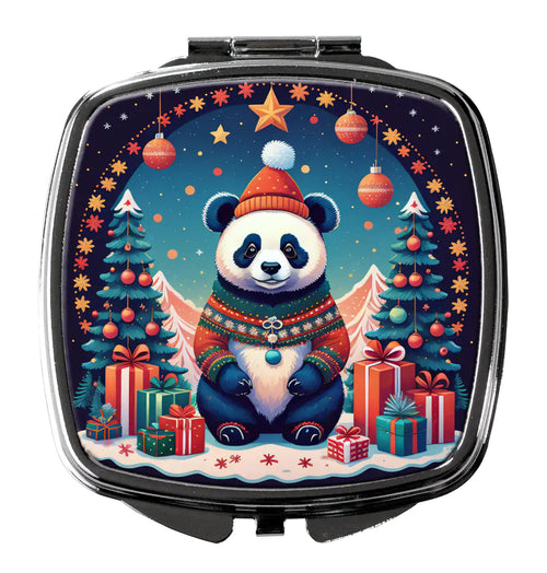 Panda Christmas Compact Mirror