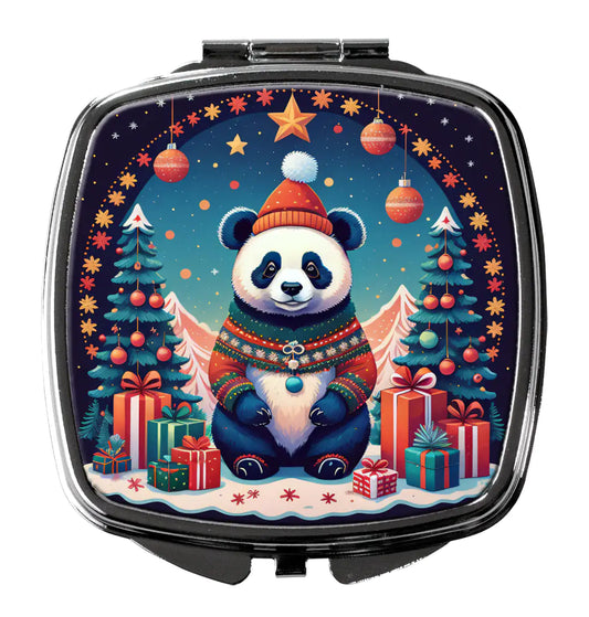Panda Christmas Compact Mirror