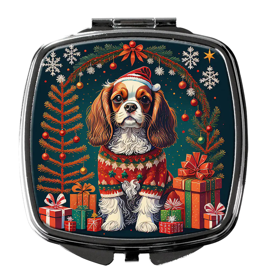 Cavalier King Charles Spaniel Christmas Compact Mirror