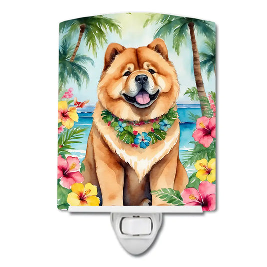 Chow Chow Luau Ceramic Night Light