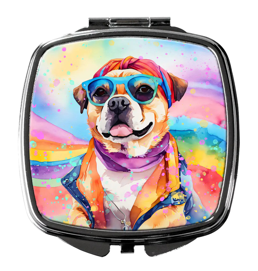 Pug Hippie Dawg Compact Mirror