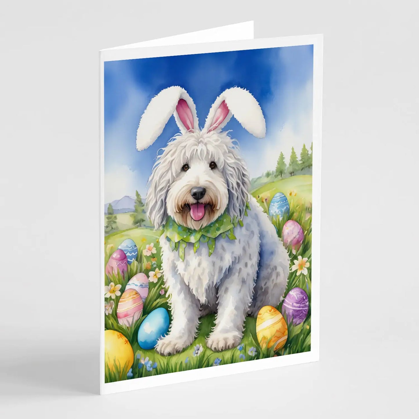 Komondor Easter Egg Hunt Greeting Cards Pack of 8