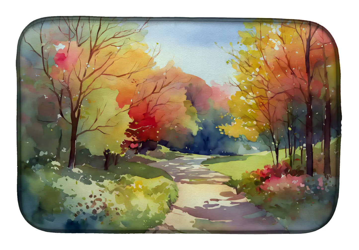 North Carolina Dogwoods in Watercolor Dish Drying Mat