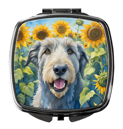 Irish Wolfhound in Sunflowers Compact Mirror