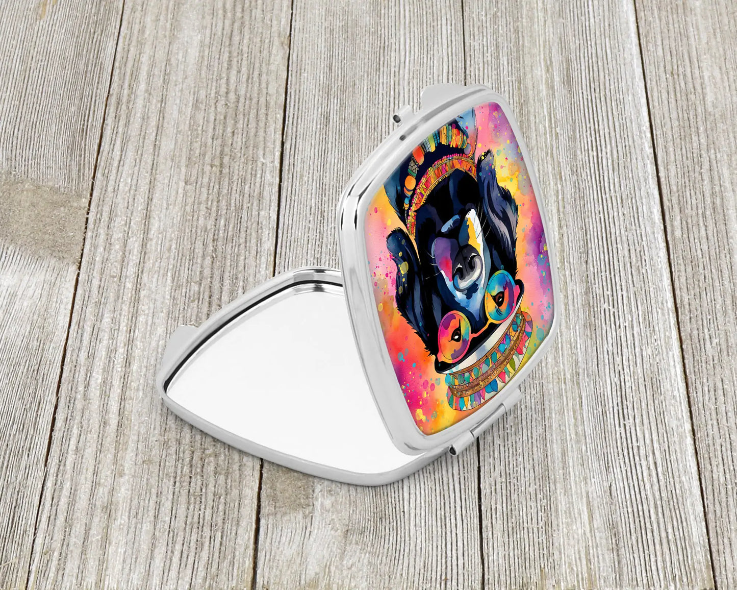 Black Labrador Hippie Dawg Compact Mirror