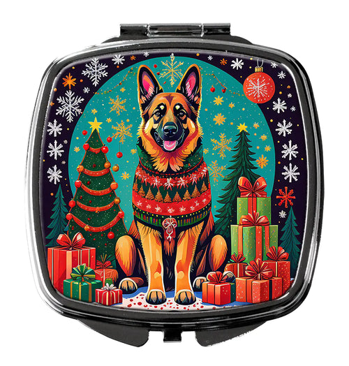 German Shepherd Christmas Compact Mirror