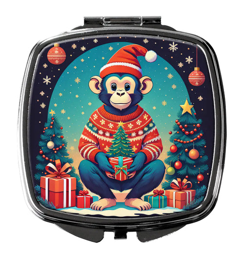 Monkey Christmas Compact Mirror