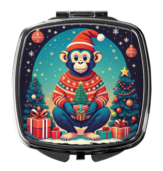 Monkey Christmas Compact Mirror