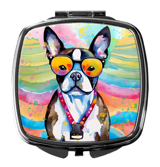 Boston Terrier Hippie Dawg Compact Mirror